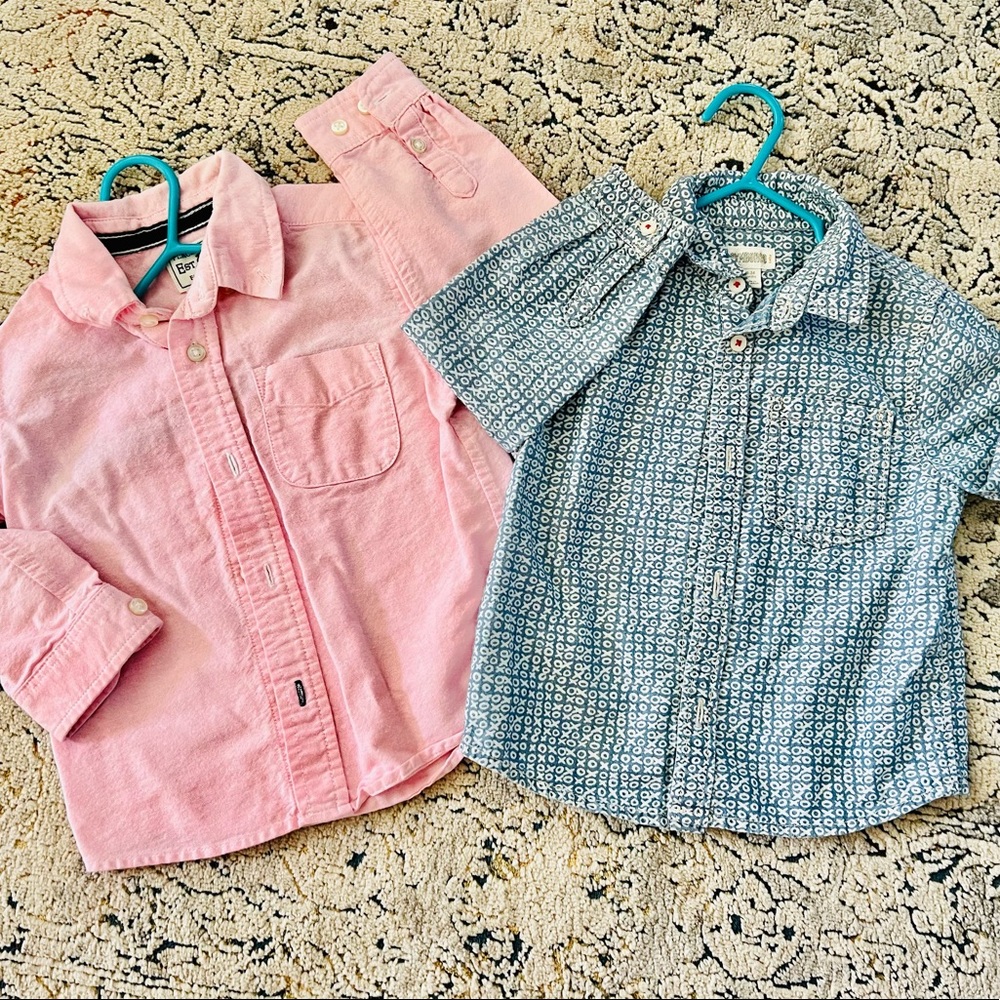 Twin boy Valentines Day shirts pink and blue